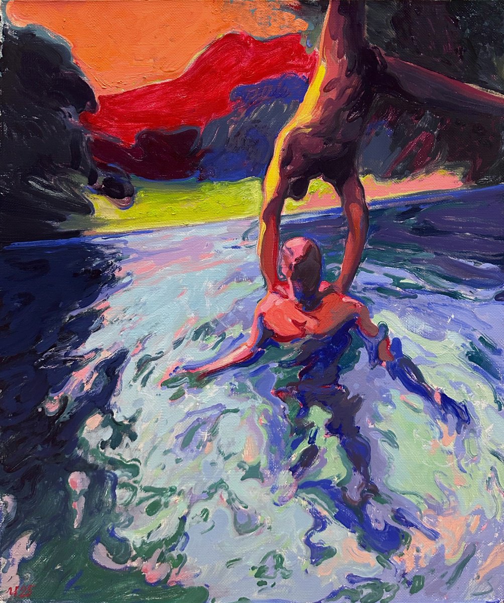 Expressive Portrait Oil Painting By Ilya Filatov, 20 X 24, Friends, Original Artwork