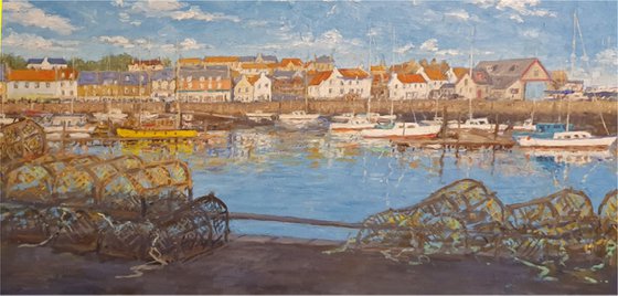 inner harbour , anstruther, with creels