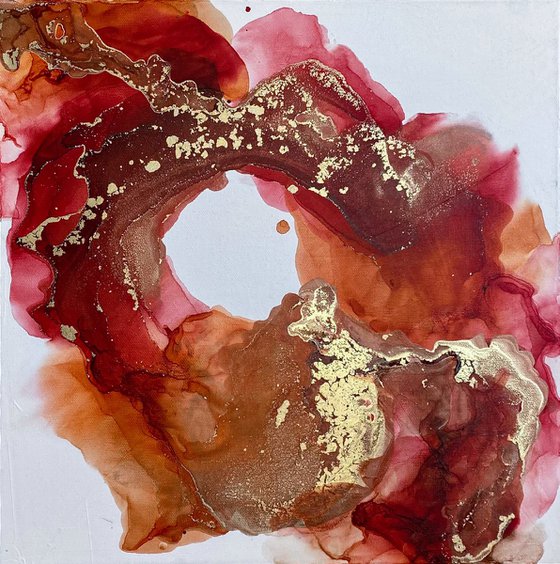 Red Gold Abstract Canvas Art
