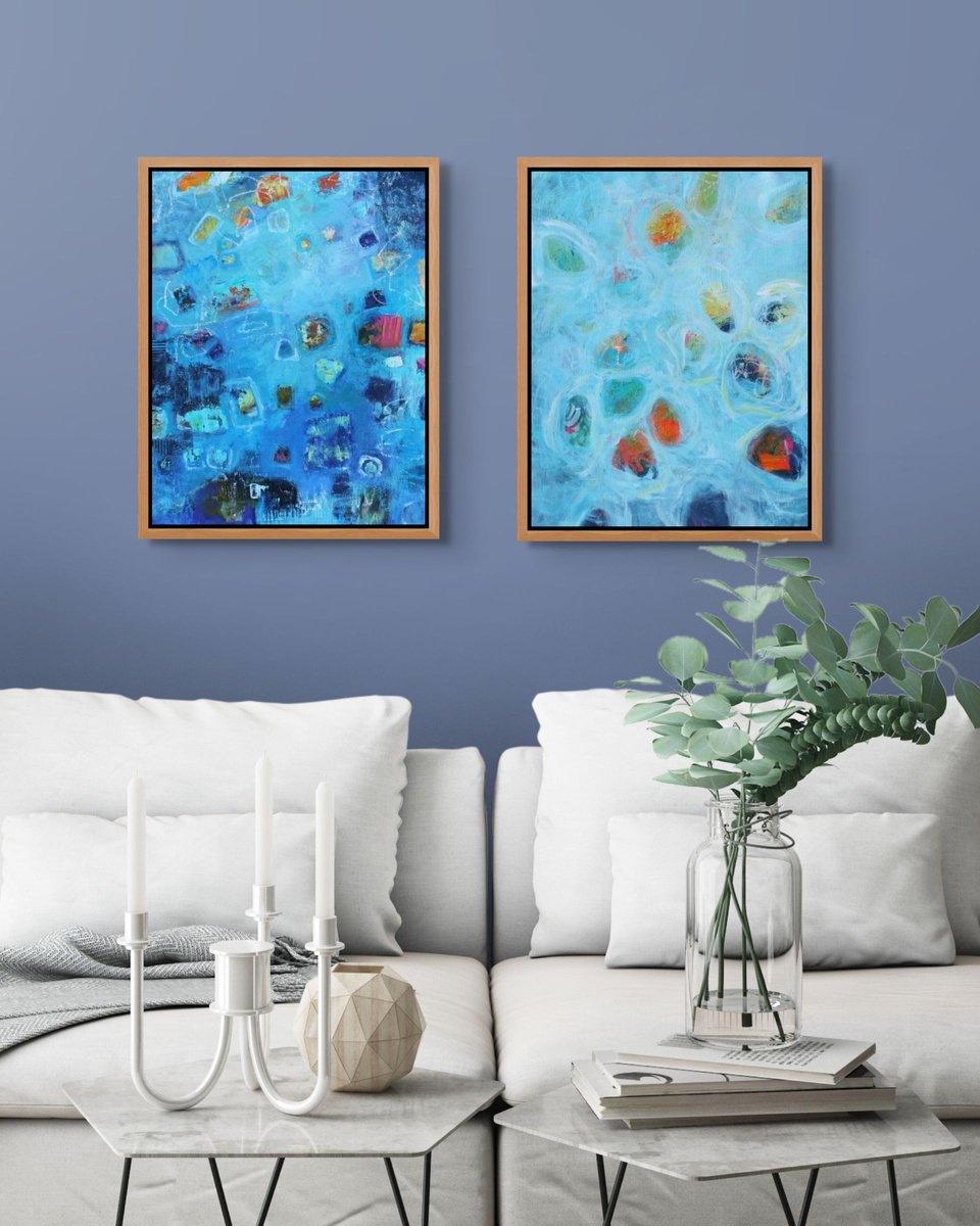Abstract Works On Paper, Set Of Two By Sage Mountain Studio, 14 X 18, Artwork For Sale On Artfinder