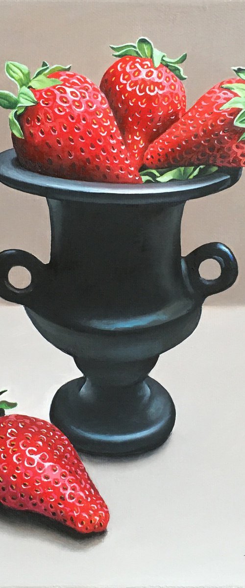 Amphora with Strawberries by Alexander Titorenkov