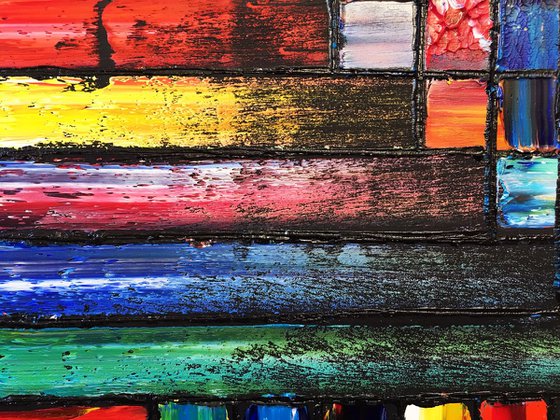 "Where Are We Now?" - Save As A Series - Original PMS Abstract Diptych Oil Paintings On Reclaimed Wood - 48" x 24"