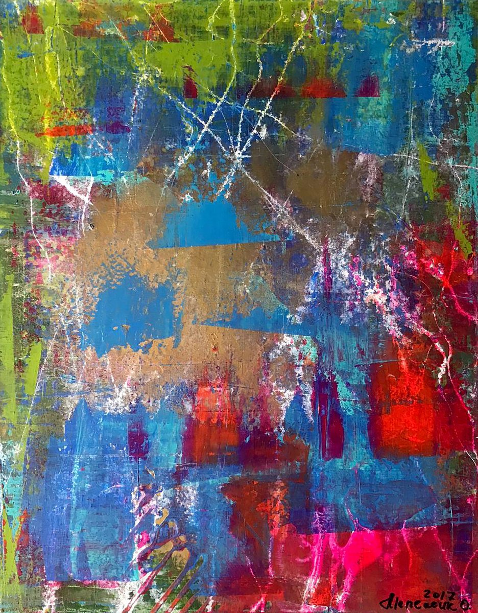 Impressionistic Landscape Acrylic Painting By Olga Melezhik, 20 X 28", Start, Original Artwork