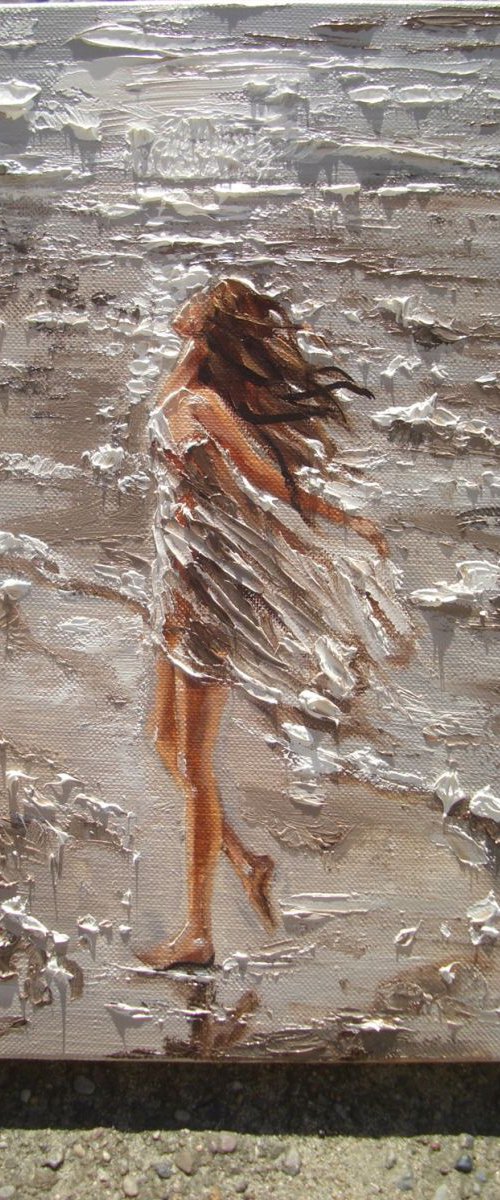 " THE BEST DAY ... " original painting palette knife GIFT MODERN URBAN ART OFFICE ART DECOR HOME DECOR GIFT IDEA by Monika Luniak