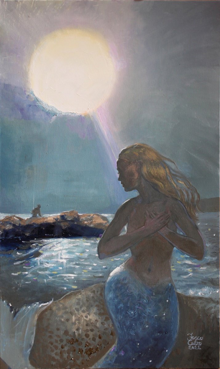 Mermaid In Love By Fosco Culto, 24 X 39, Artwork For Sale On Artfinder