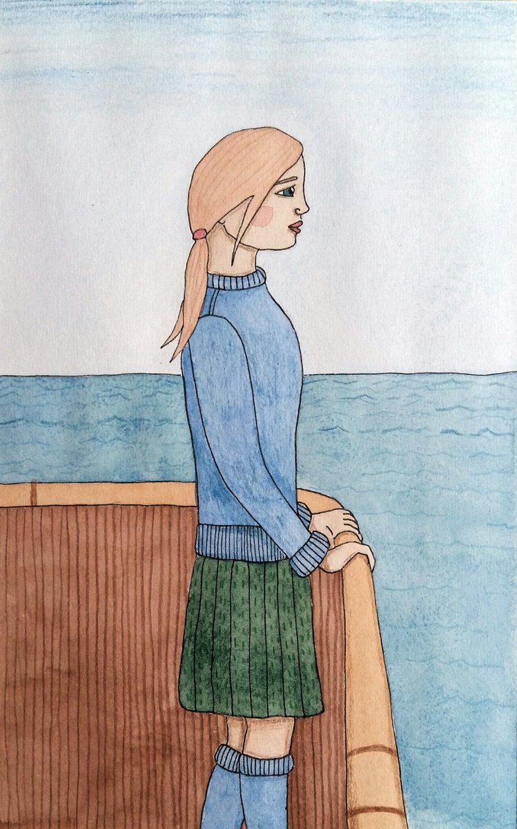On a Ship - Original Watercolour Painting by Kitty Cooper
