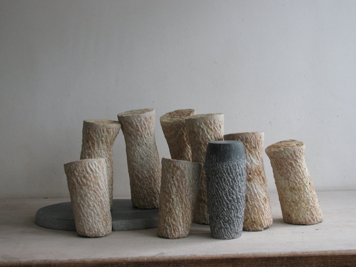 Abstract Stone Sculpture By Fieke De Roij, 47 X 16, New Company, Original Artwork