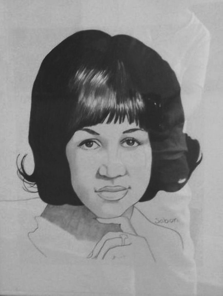 Photorealistic Portrait Pencil Drawing By Andrew Sabori, 13 X 17, Aretha Franklin, Original Artwork
