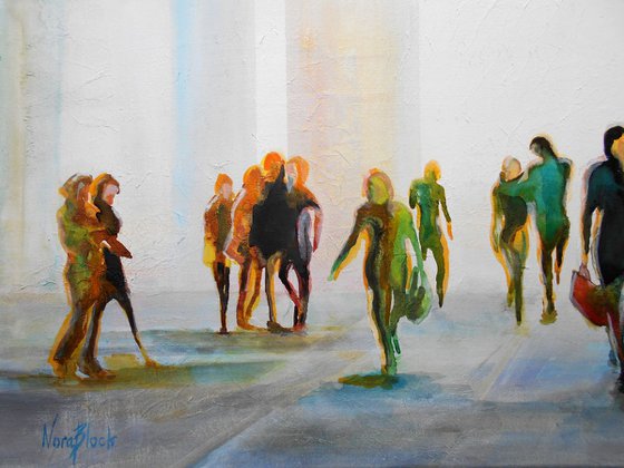 "Human. Affinity III",  original Mixed Media painting, 90x30x2cm