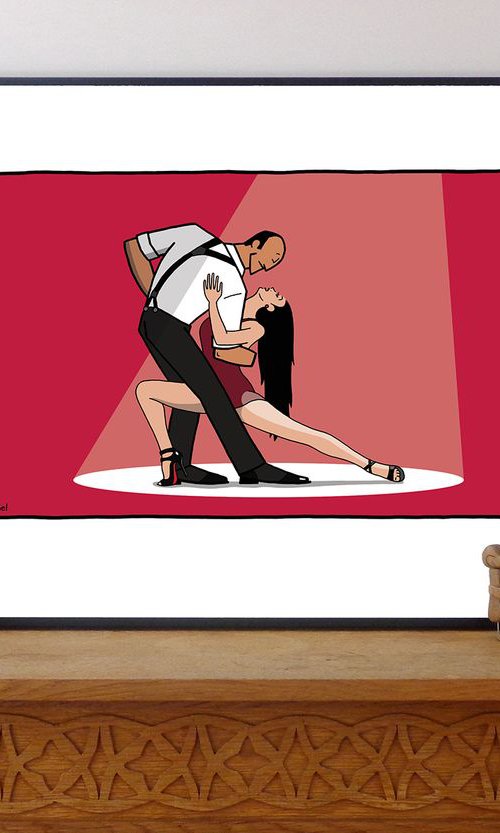 Passion del Tango - Modern Graphic Art Print by Ed Schimmel
