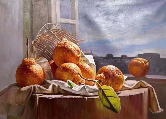 Still life:Oranges on the table 005