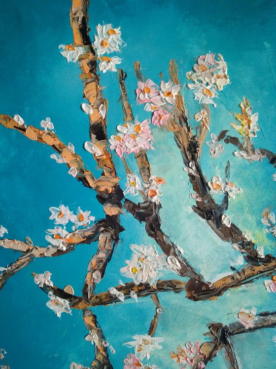 Blooming almonds inspired by Vincent Van Gogh