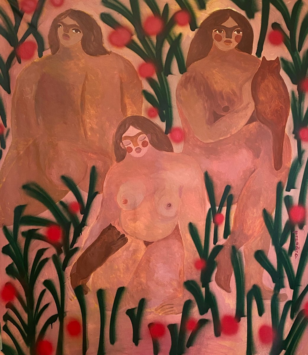 Impressionistic Portrait Acrylic Painting By Dasha Pogodina, 51 X 59, My Thoughts, Original Artwork