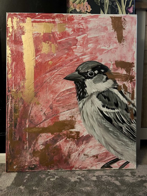 Original Sparrow Acrylic Painting