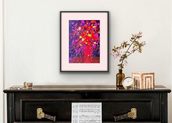 Red Flowers Abstract painting