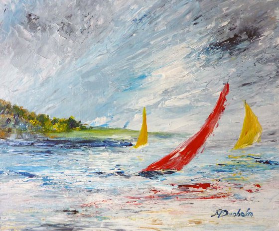 Blustery Sailing - seascape