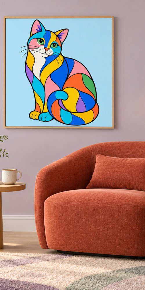 Colorful Cat #04 by Marina Krylova