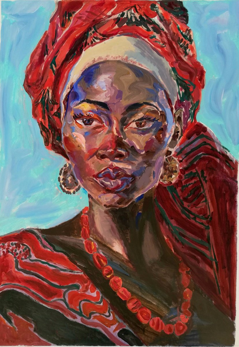 Impressionistic Portrait Acrylic Painting By Jelena Djokic, 22 X 32, Grace, Original Artwork