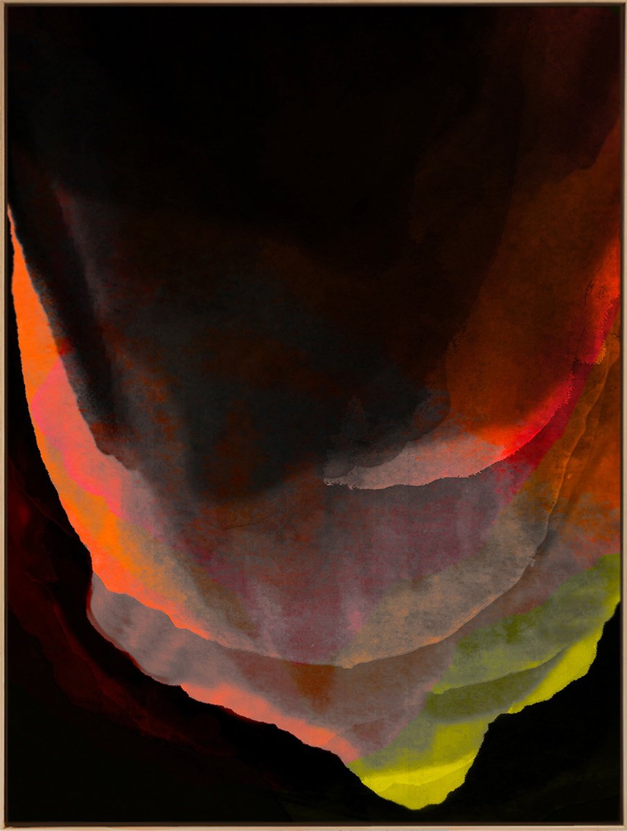 Organic Abstract Acrylic Painting By Jonas Peres, 30 X 39, Natural Mystic, Ix, Study 1, Original Artwork