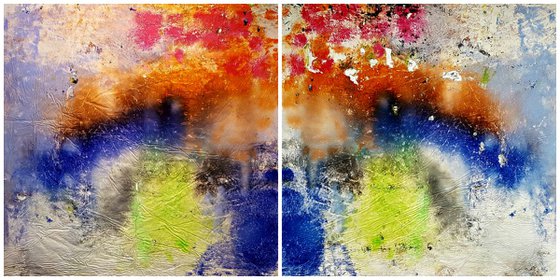 I'm looking for you (n.272) - 180 x 82 x 2,50 cm - diptych - ready to hang - acrylic painting on stretched canvas