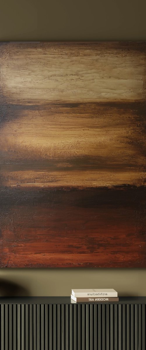 "Rust 2" Black brown minimalist abstract art by Alex