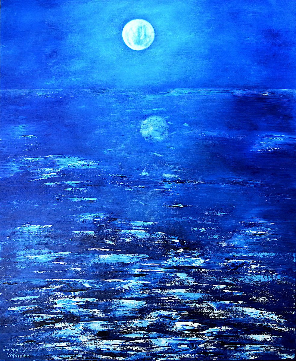 Magical Full Moon By Thierry Vobmann. Abstract ., 24 X 29, Artwork For Sale On Artfinder