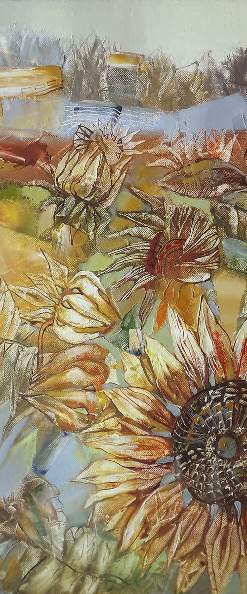 Golden Sunflowers by Silvija Drebickaite