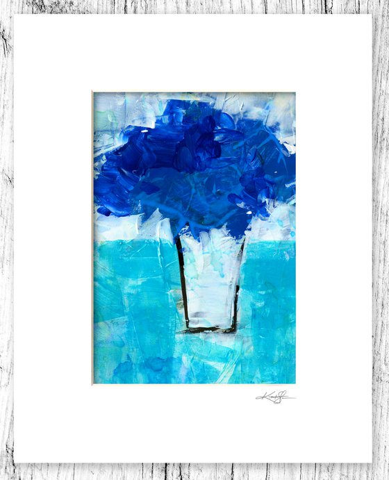 A Bouquet Of Blue 14 - Mixed Media Floral Painting by Kathy Morton Stanion