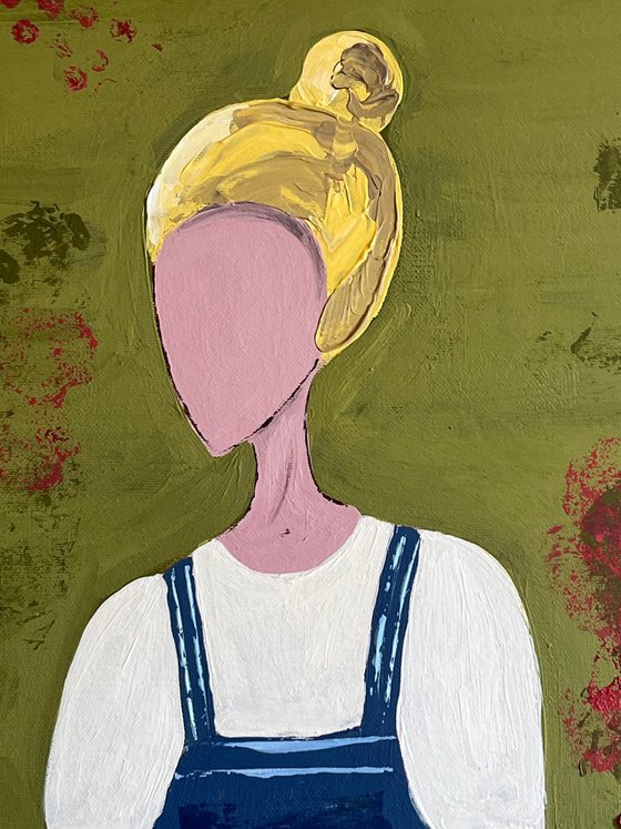 Woman Gardening Original Painting