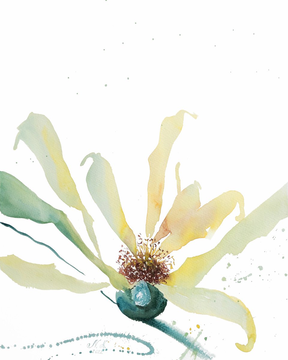 Expressive Watercolour , Joy. Floral Shades. By Nataliia Kupchyk, 17 X 22, Artwork For Sale On Artfinder