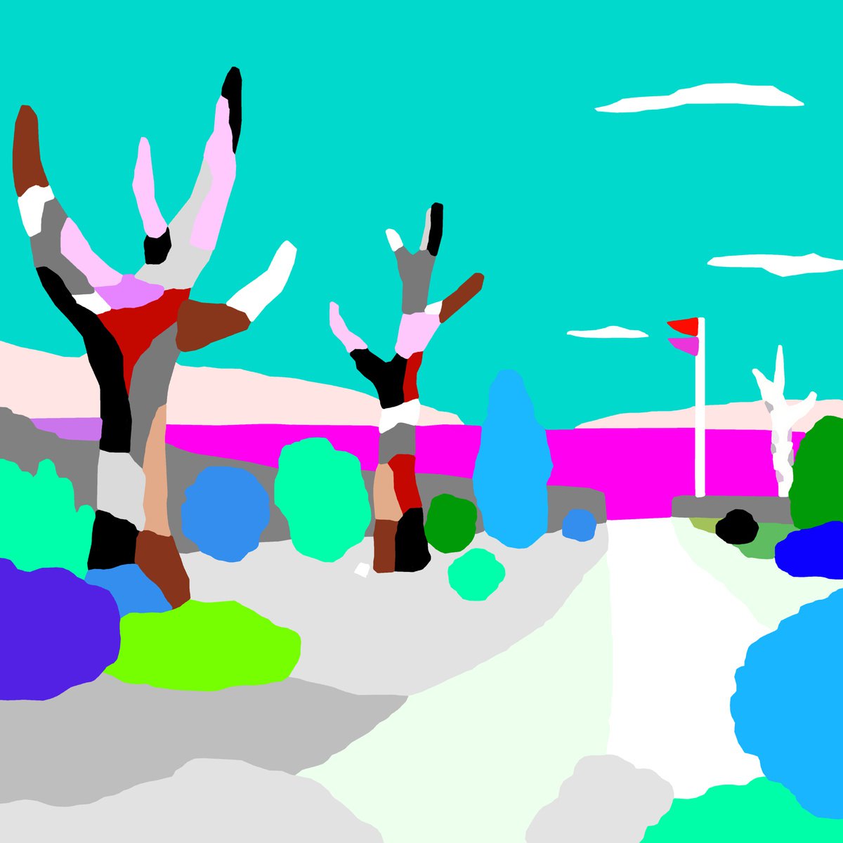 Sea walk/ Paseo del mar (pop art, seascape) by Alejos