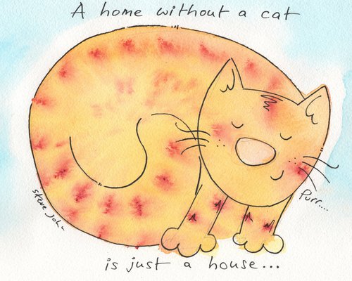 'A home without a cat' Cartoon by Steve John