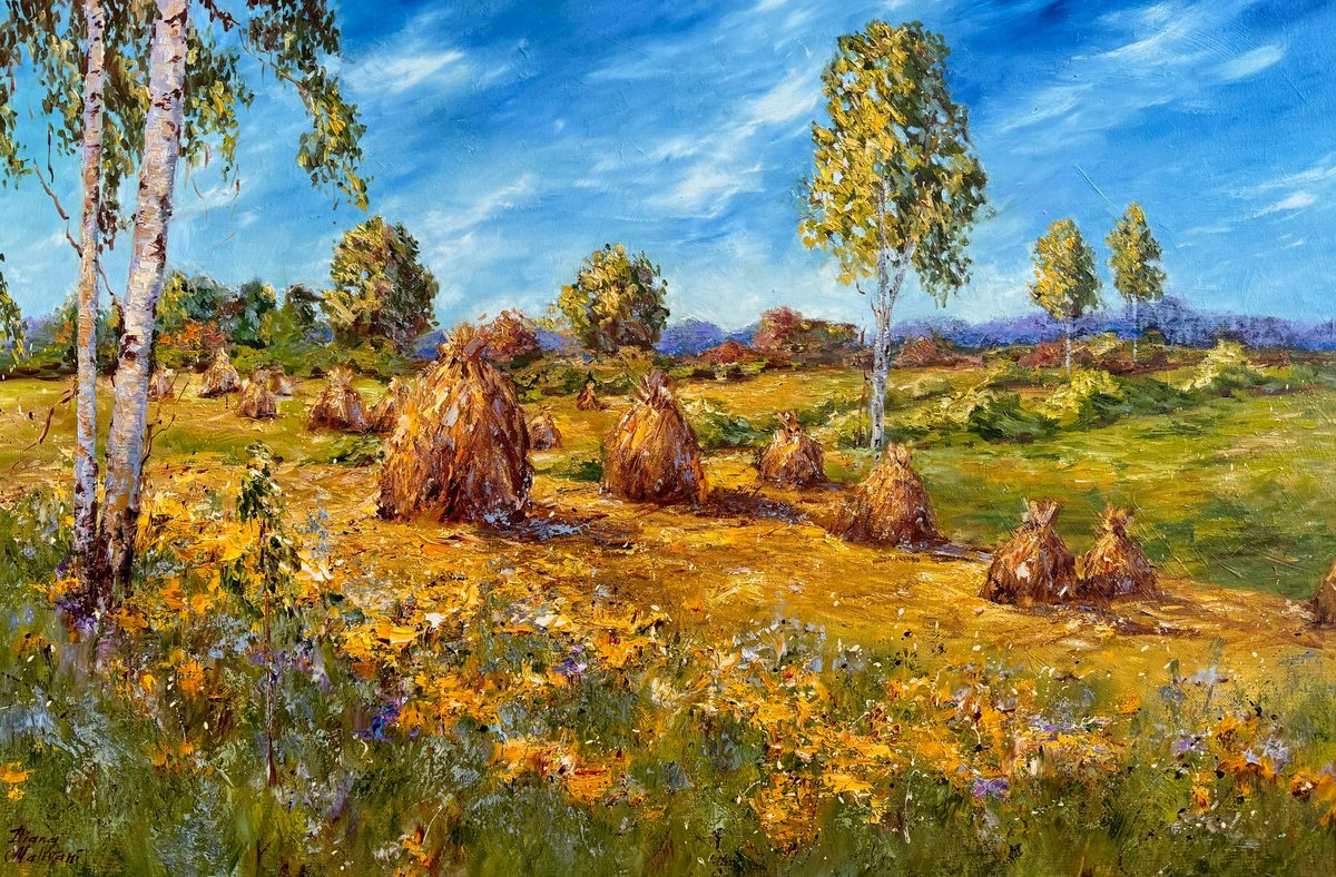 Impressionistic Landscape Oil Painting By Diana Malivani, 35 X 24, L