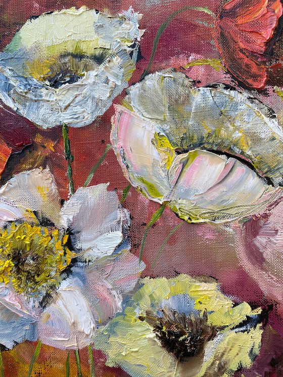 SUNNY POPPIES-original painting on canvas