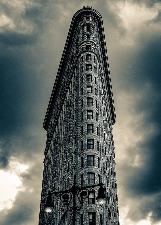 Flatiron Building Lights - New York (Vintage Print )