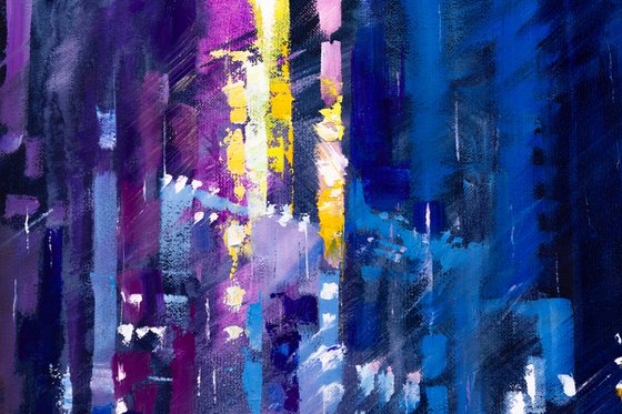 ABSTRACT CITYSCAPE. " Reflection of the night city"