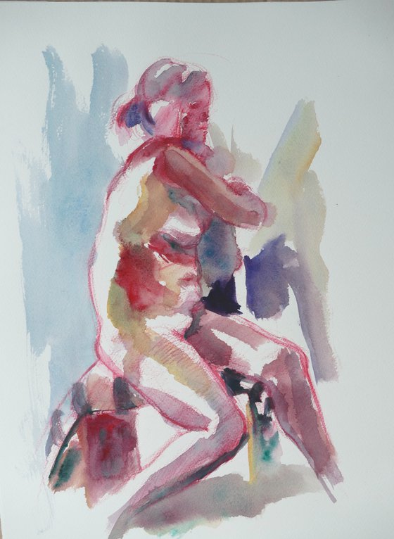 seated female nude