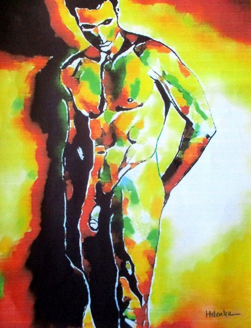 "Male Nude Study" by Helena Wierzbicki