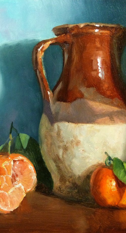 Clementines and Pitcher by Pascal Giroud