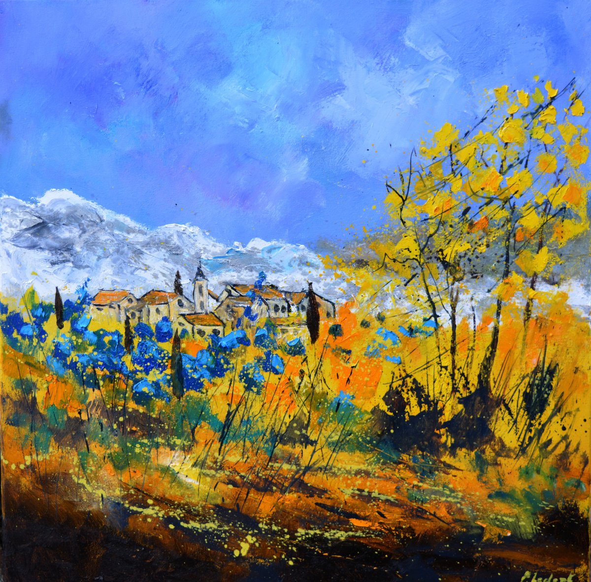 Blue flowers in Provence by Pol Henry Ledent