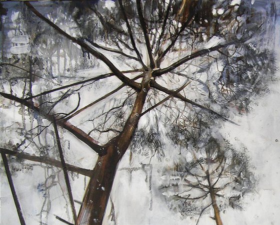 Trees Winter landscape (Black Snow)
