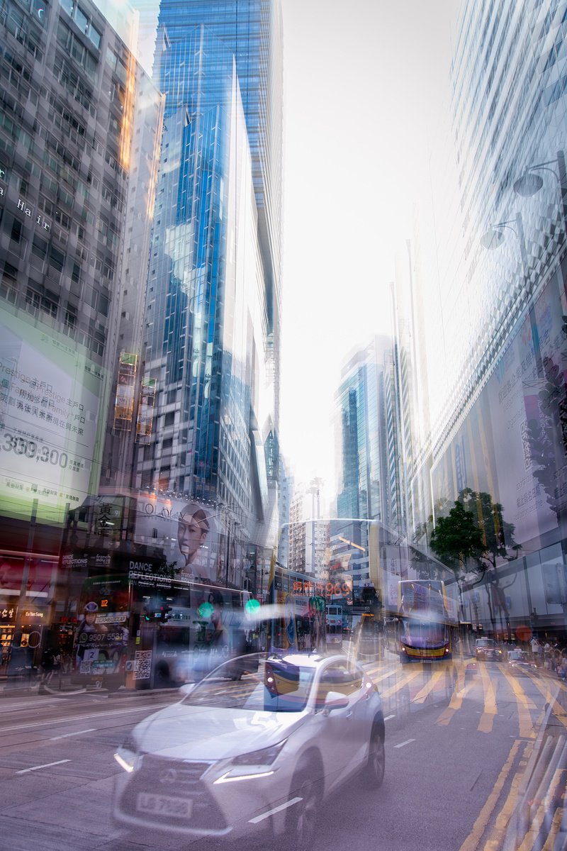 Urban And Pop Cityscapes Photograph By Sergio Capuzzimati, 16 X 24", Causeway Bay, Original Artwork