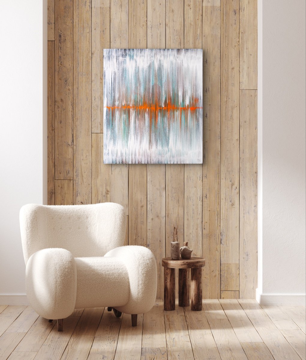 Geometric Abstract Acrylic Painting By Jakub Jecminek, 24 X 28, Frequency 6445, Original Artwork