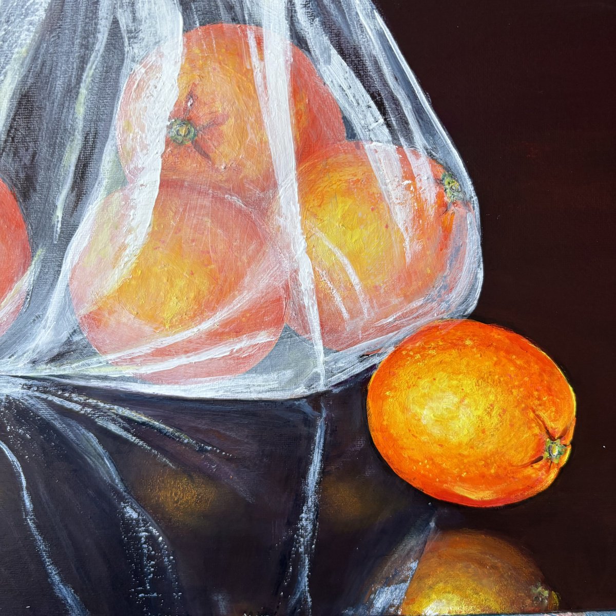 Original Acrylic Painting - Orange Alert by Lena Smirnova