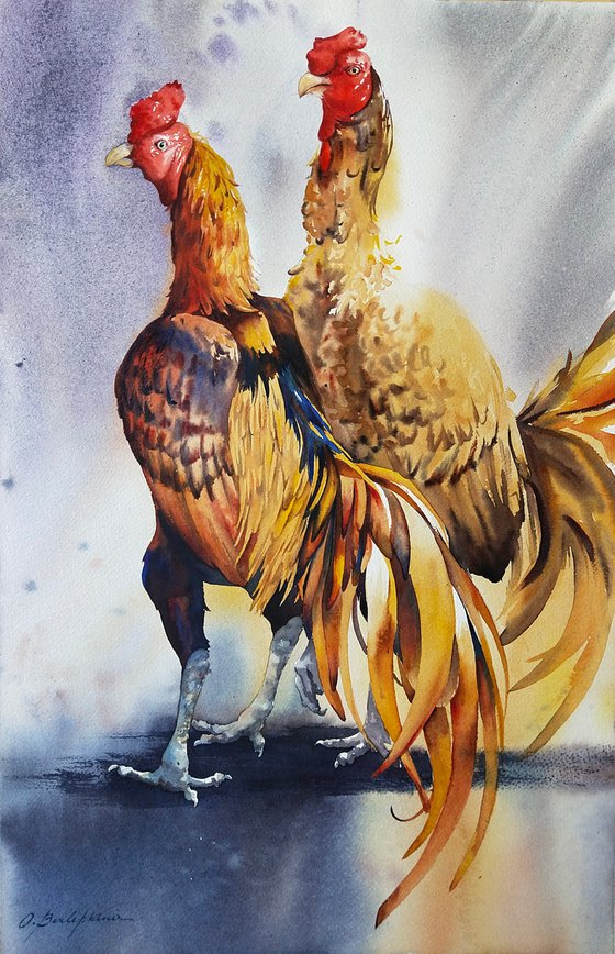 Golden roosters