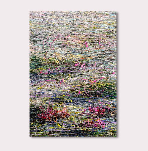 Sun, water and pink water lilies by Nadins ART