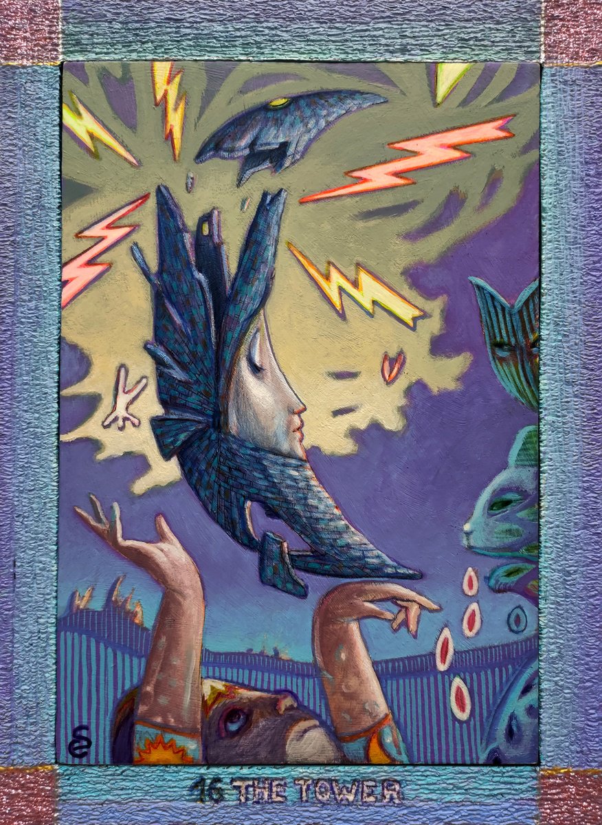 THE TOWER , MAJOR ARCANA OF THE MOON  16 by Carlo Salomoni