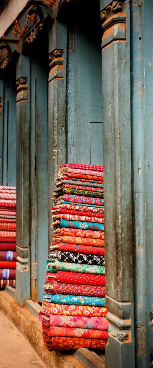 Textile Shop, Bhaktapur by Tom Hanslien