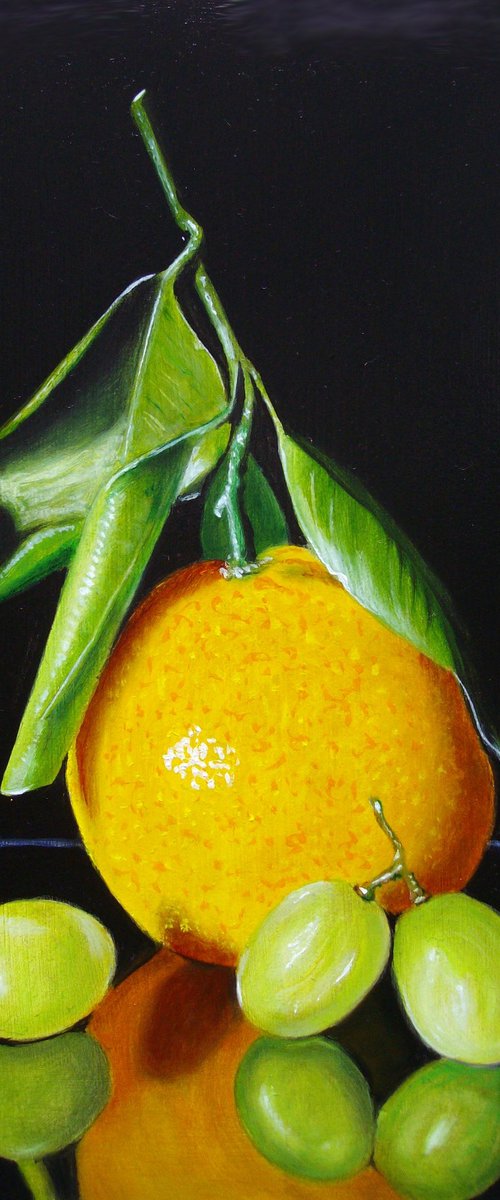 Orange with three grapes by Jean-Pierre Walter