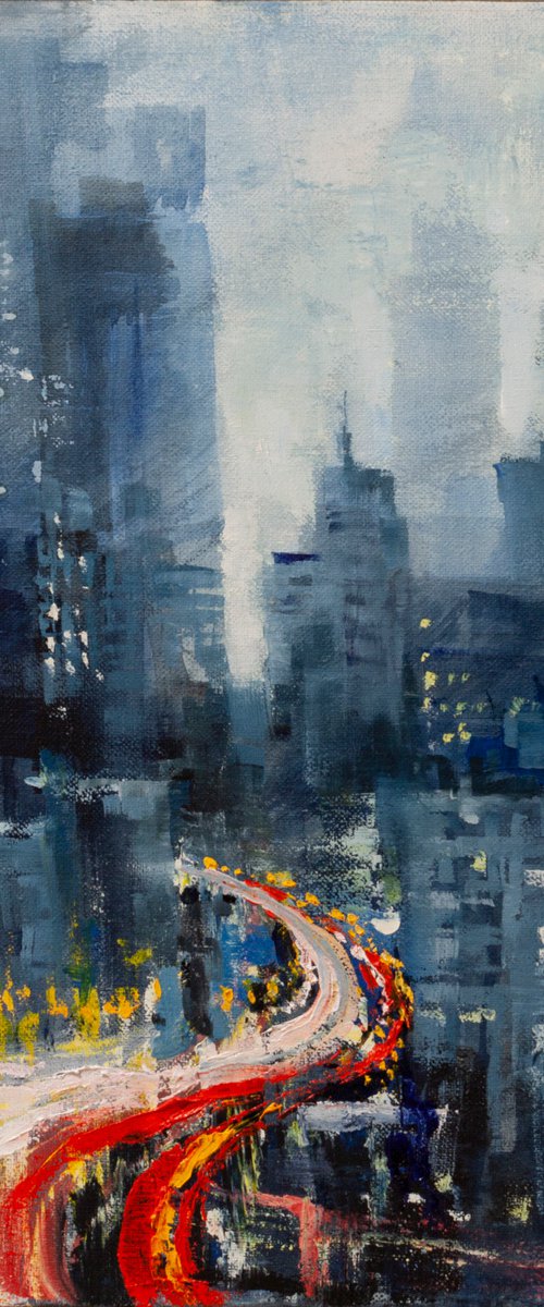 Twilight over the city by Aleksandr Neliubin